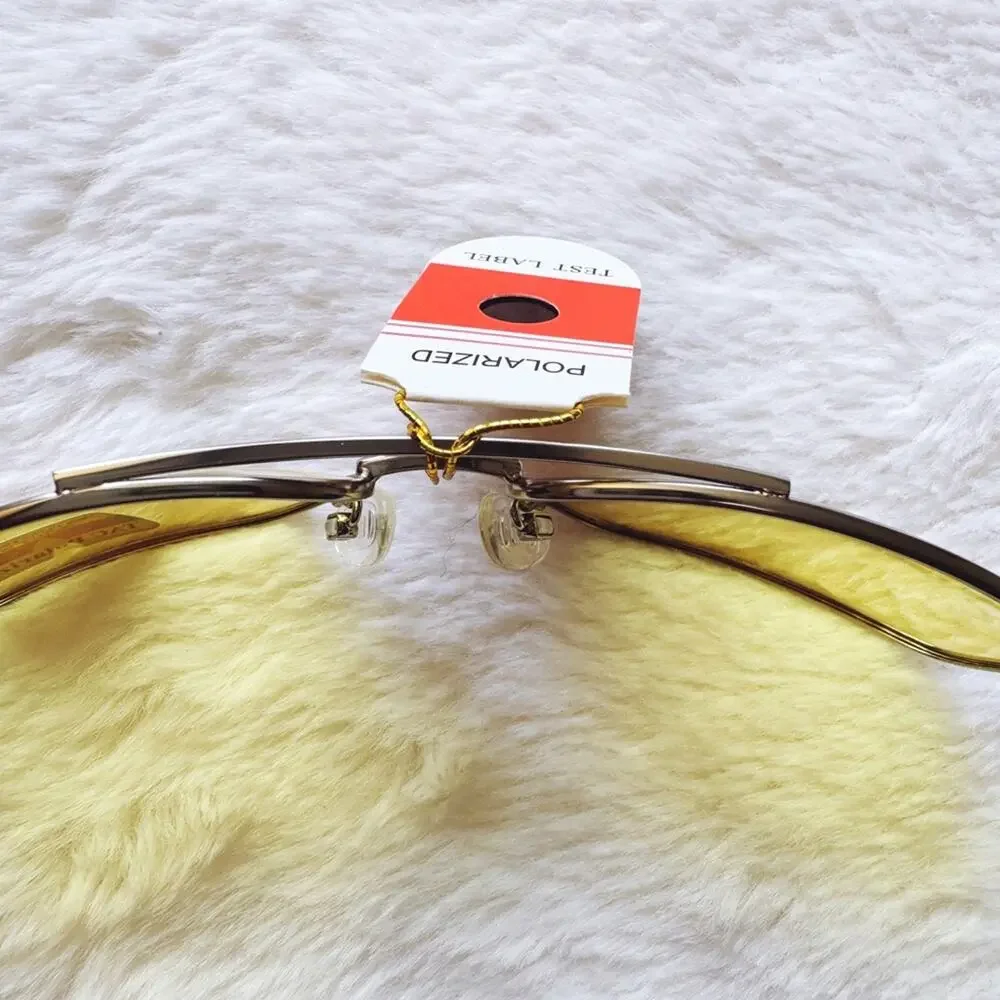 Oscar Clear Yellow w/ Silver Rim Aviator Sunglasses